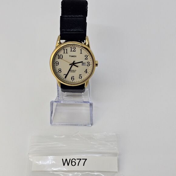 Timex Men's Easy Reader Watch 38MM Gold Case White Dial New Black Canvas Bands - Picture 15 of 15